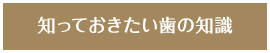 知っておきたい歯の知識